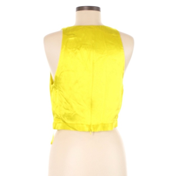 Women’s bright yellow Zara crop top with zipper in back size medium - Picture 2 of 3